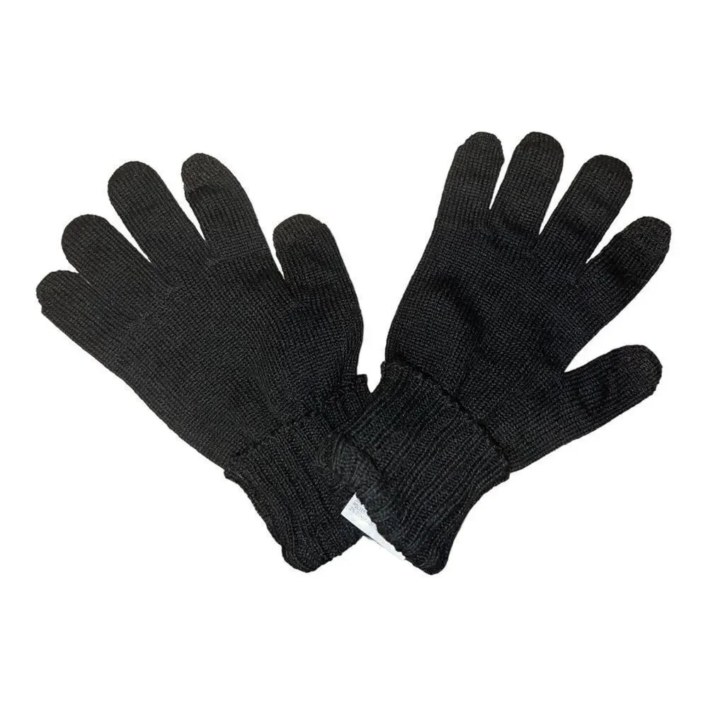 Style & Co Womens Solid Touchscreen Gloves Black One Size Recycled Materials New